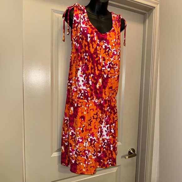 MICHAEL KORS Women’s Midi Orange Dress size Large - Picture 9 of 16